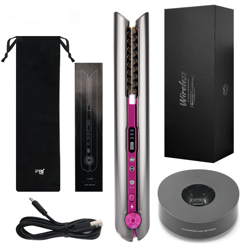 USB Wireless Charging Hair Straightener Curling Straight 2-in-1 Curling Iron Portable Splint curling iron
